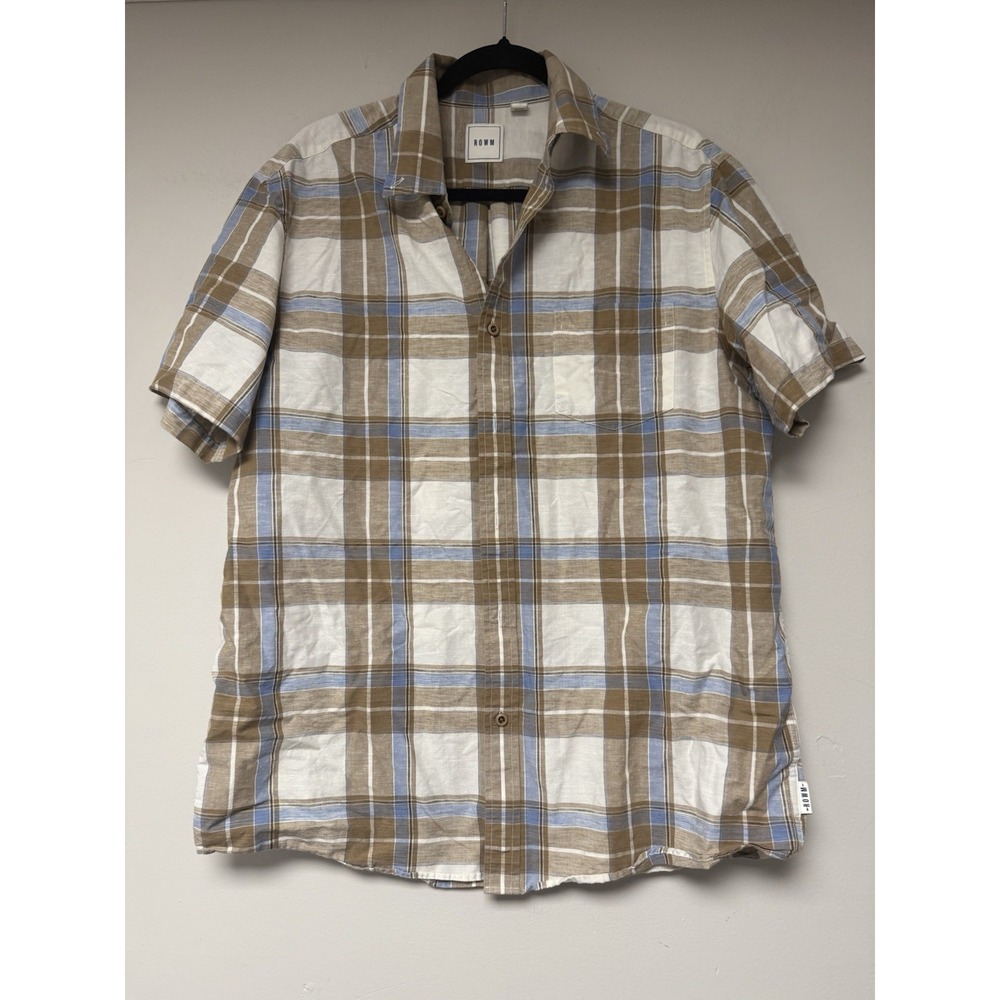 ROWM Men's‎ Short Sleeve Button Up Size L